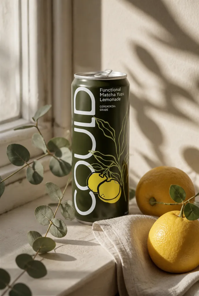 A COULD can on a sunlit windowsill with eucalyptus and lemons